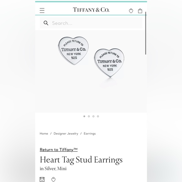 Tiffany Heart Tag Silver earrings - Picture 3 of 3